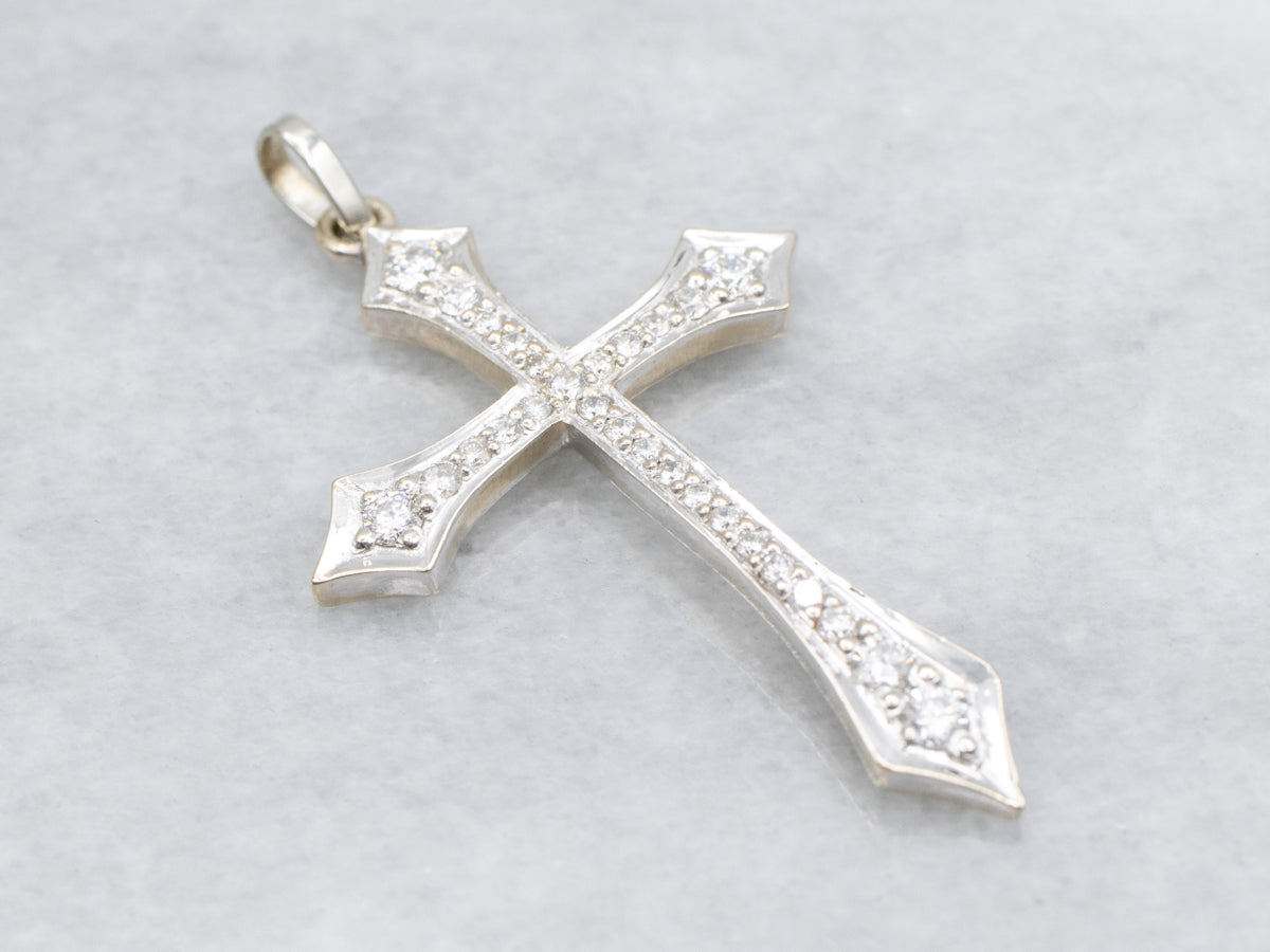 18-Karat Gold and Diamond Cross Pendant