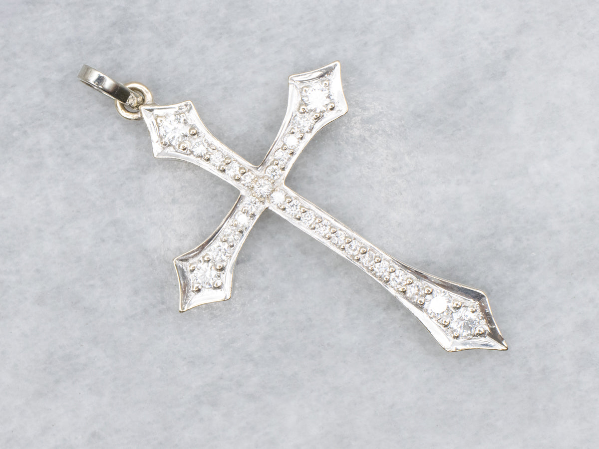18-Karat Gold and Diamond Cross Pendant