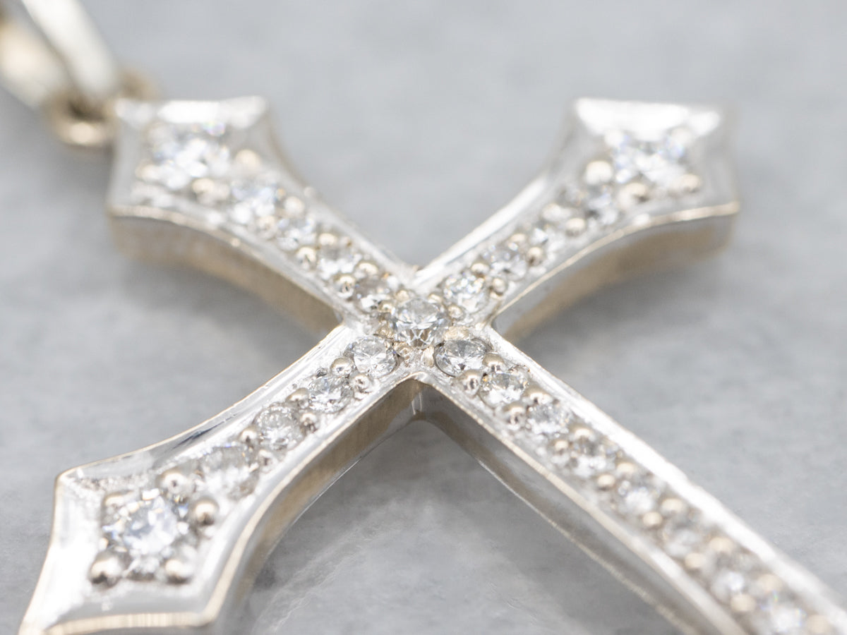 18-Karat Gold and Diamond Cross Pendant