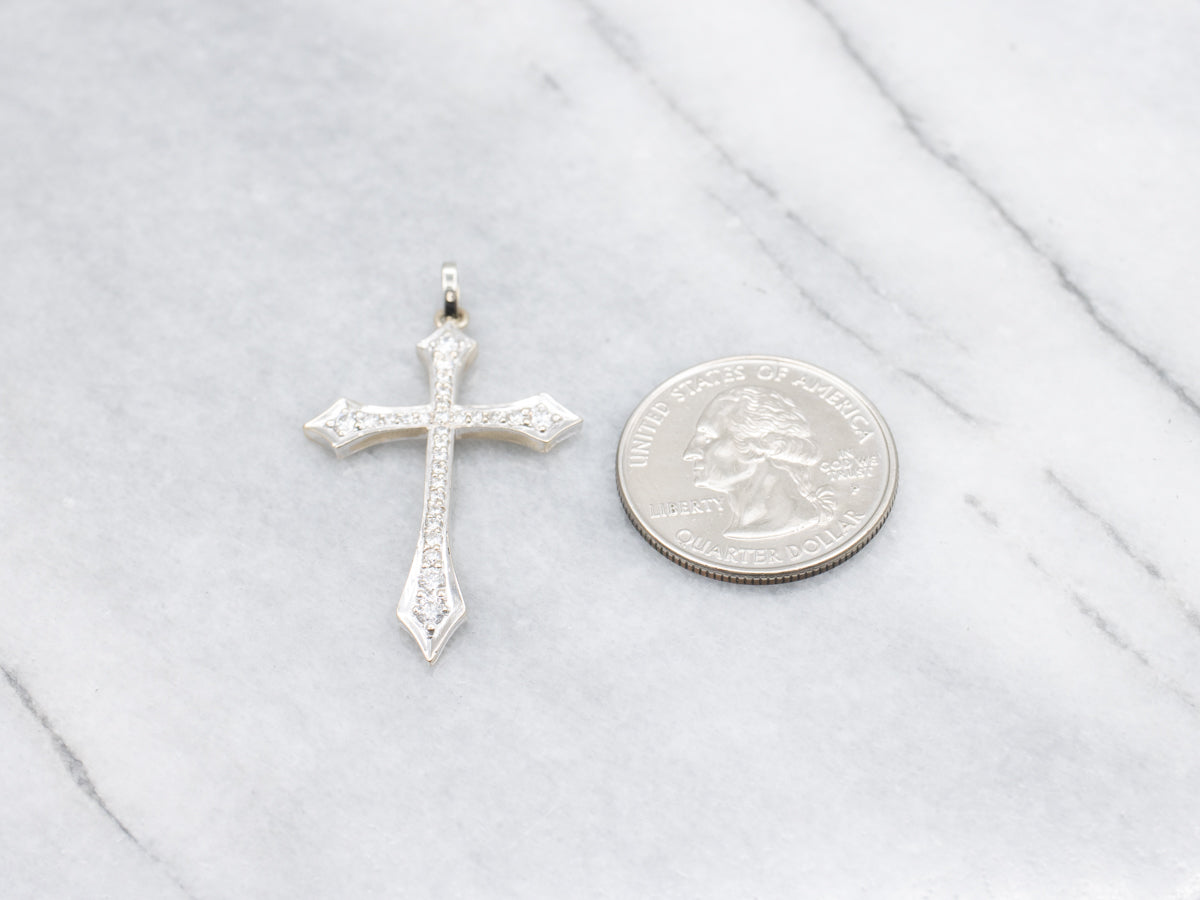 18-Karat Gold and Diamond Cross Pendant