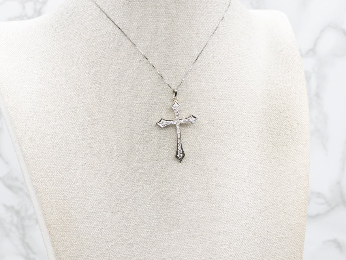 18-Karat Gold and Diamond Cross Pendant