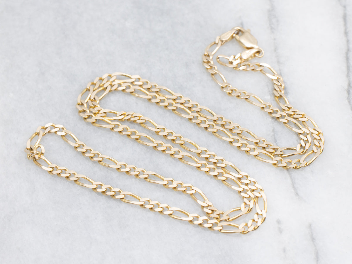 Yellow Gold Figaro Chain with Lobster Clasp