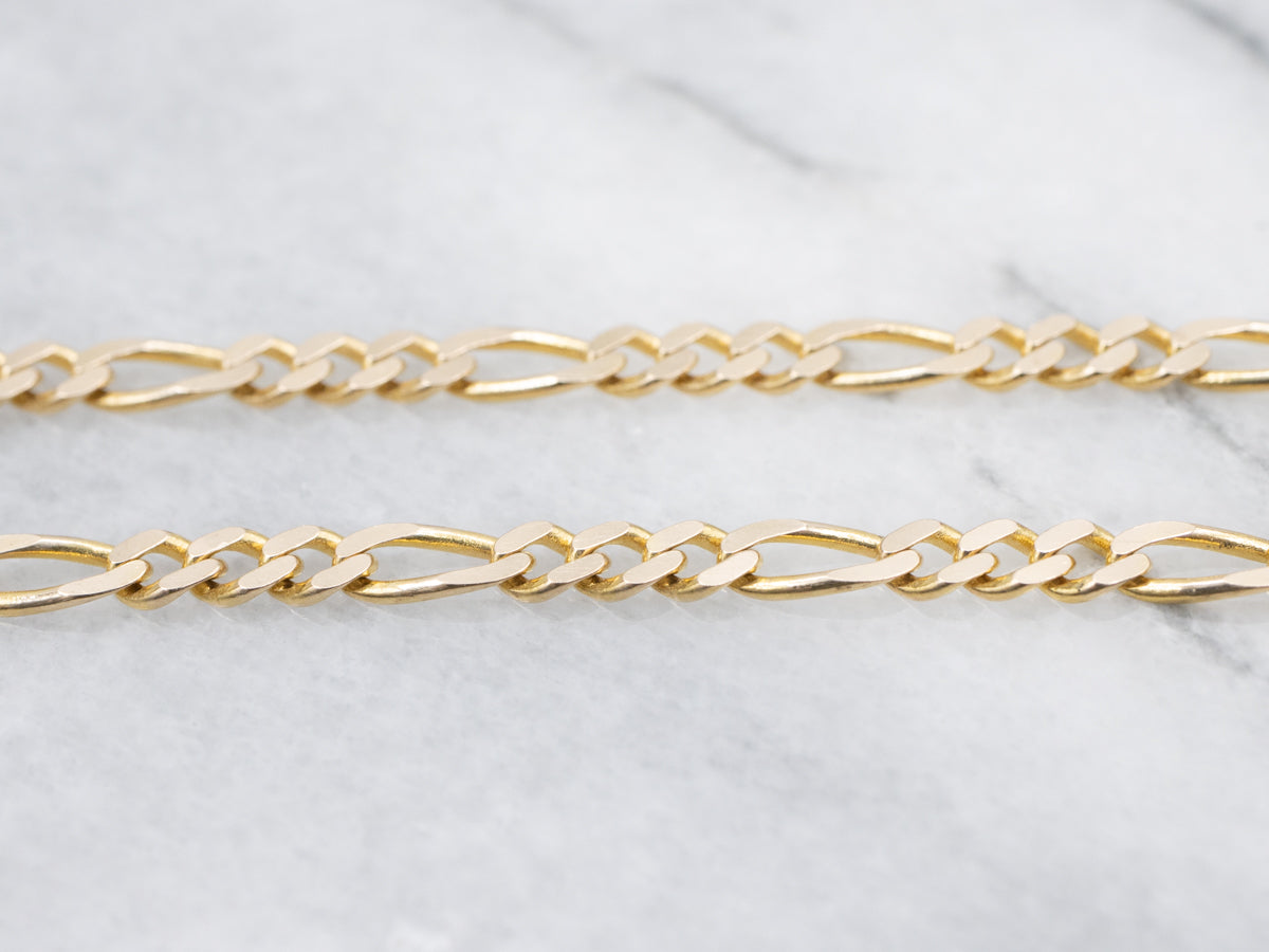 Yellow Gold Figaro Chain with Lobster Clasp