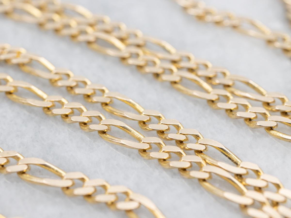Yellow Gold Figaro Chain with Lobster Clasp