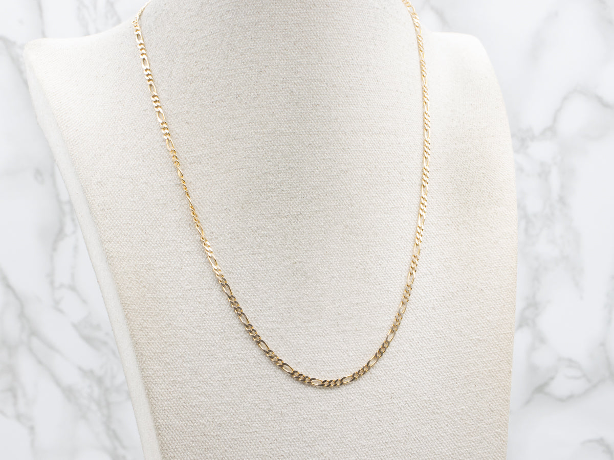 Yellow Gold Figaro Chain with Lobster Clasp