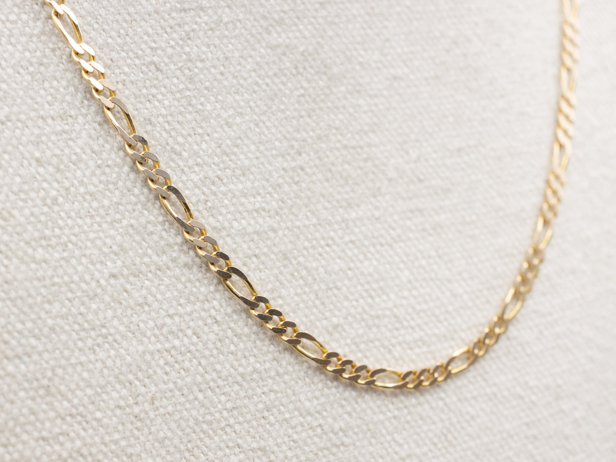 Yellow Gold Figaro Chain with Lobster Clasp