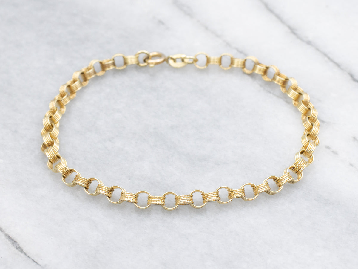 Italian Gold Nautical Rolo-Link Bracelet