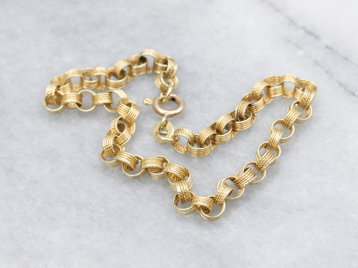 Italian Gold Nautical Rolo-Link Bracelet