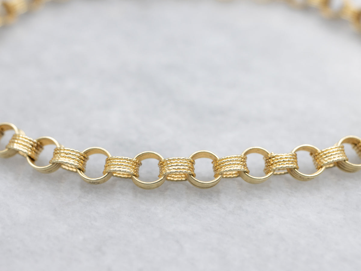 Italian Gold Nautical Rolo-Link Bracelet