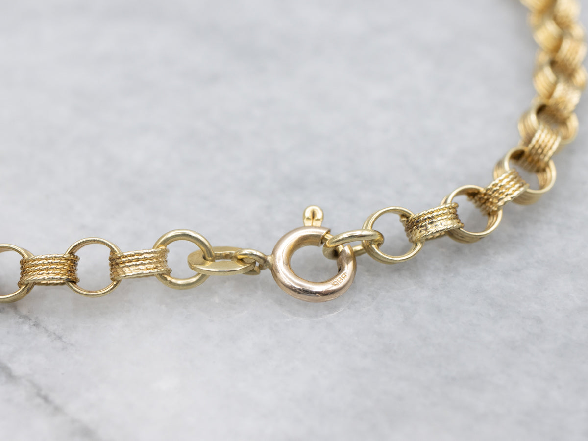 Italian Gold Nautical Rolo-Link Bracelet