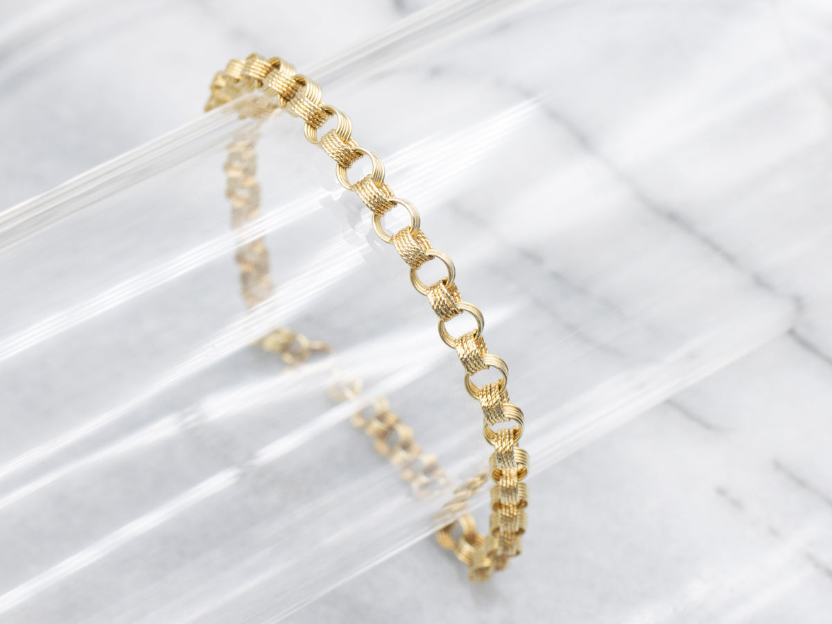 Italian Gold Nautical Rolo-Link Bracelet