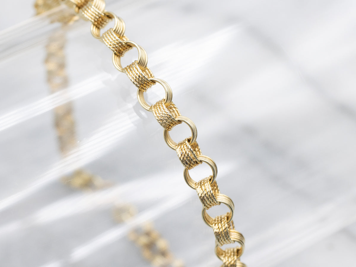 Italian Gold Nautical Rolo-Link Bracelet