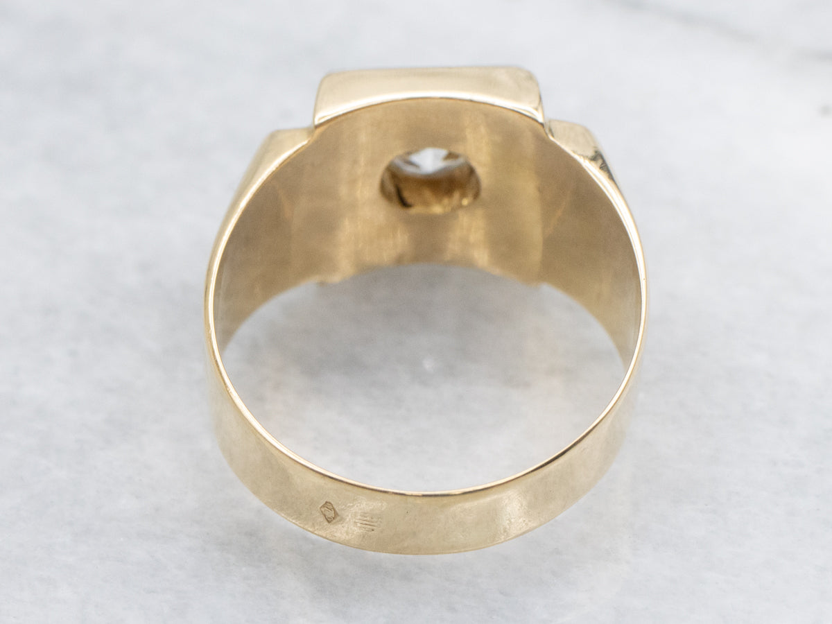 Vintage European Cut Diamond Solitaire Ring