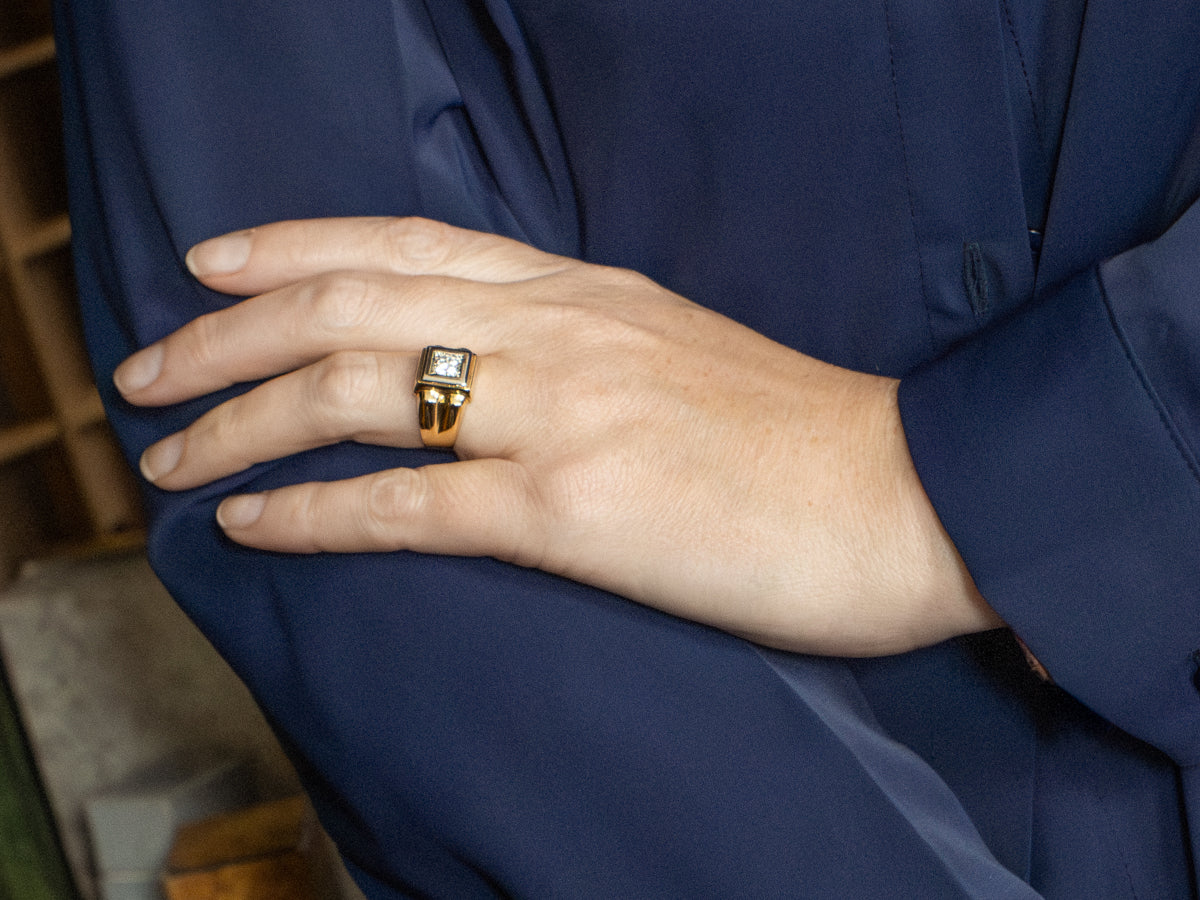 Vintage European Cut Diamond Solitaire Ring