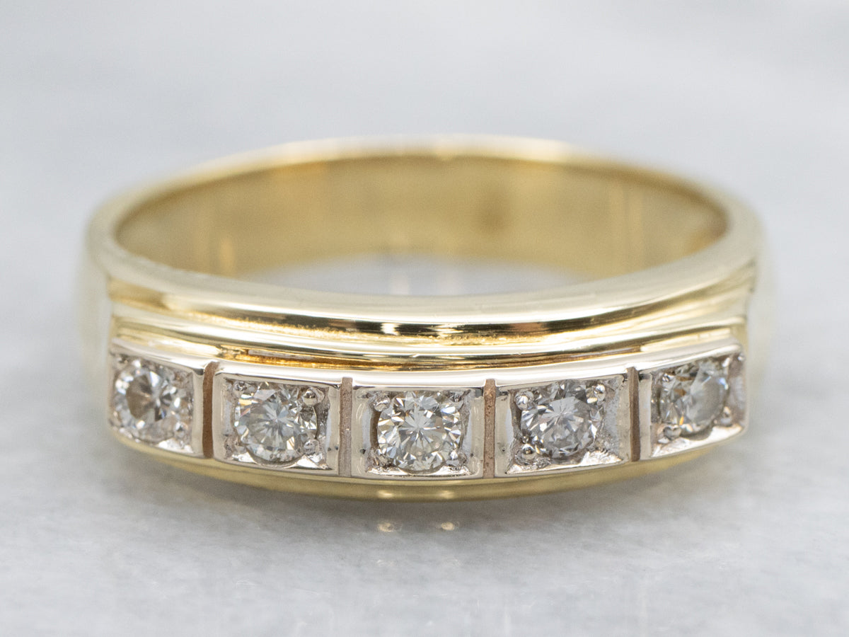 Handsome Retro-Era Diamond Band