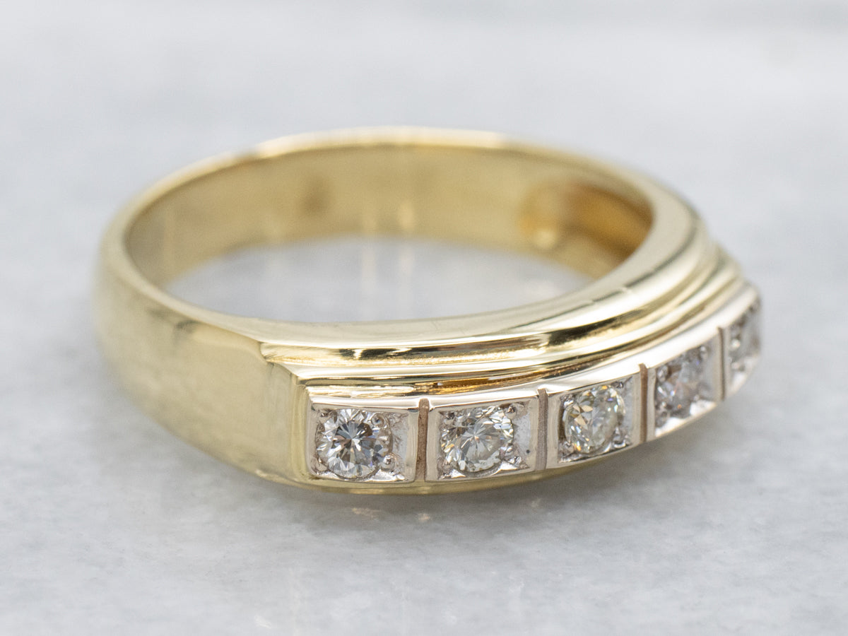 Handsome Retro-Era Diamond Band
