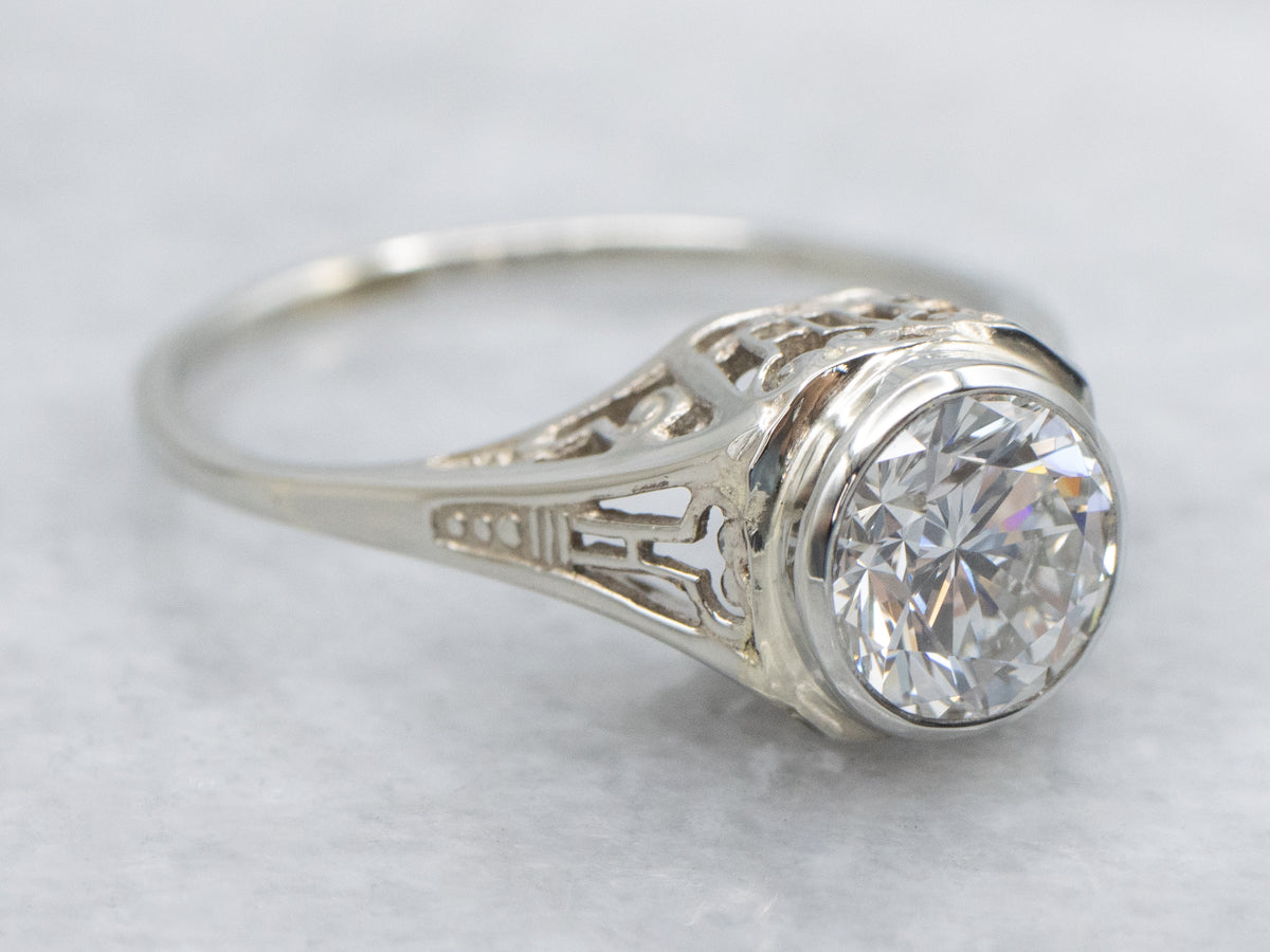 Antique Art Deco Diamond Solitaire Engagement Ring