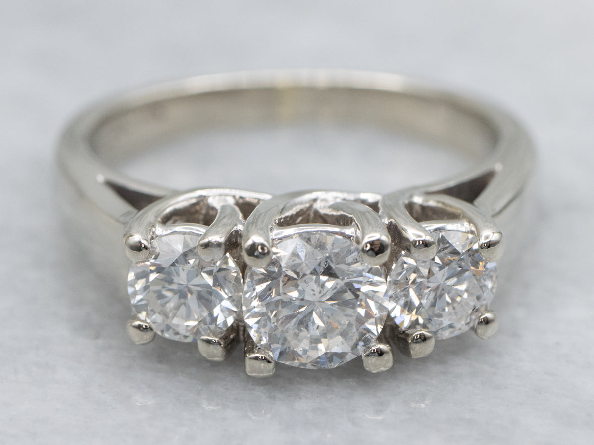 White Gold Diamond Trellis Engagement Ring