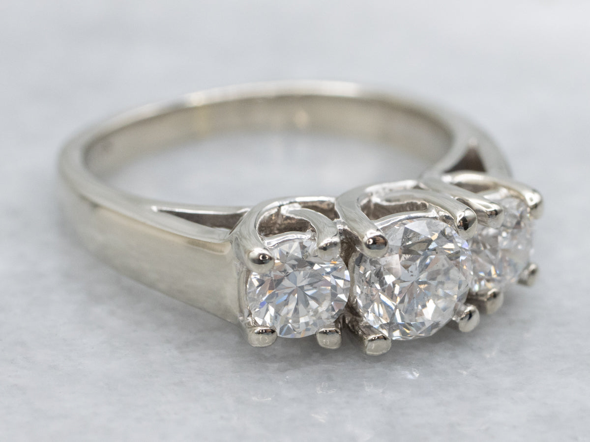 White Gold Diamond Trellis Engagement Ring