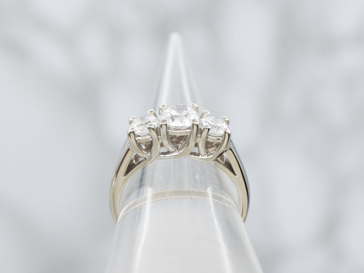 White Gold Diamond Trellis Engagement Ring
