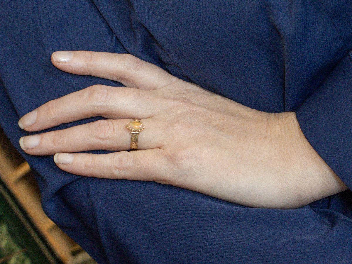 Victorian Era Marquise-Cut Opal Solitaire Ring