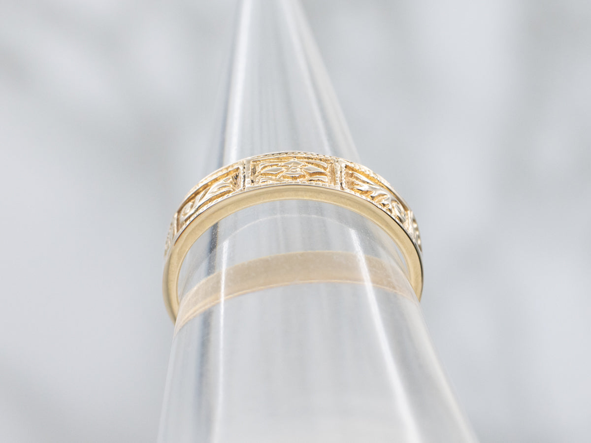 Vintage Gold Botanical Patterned Band