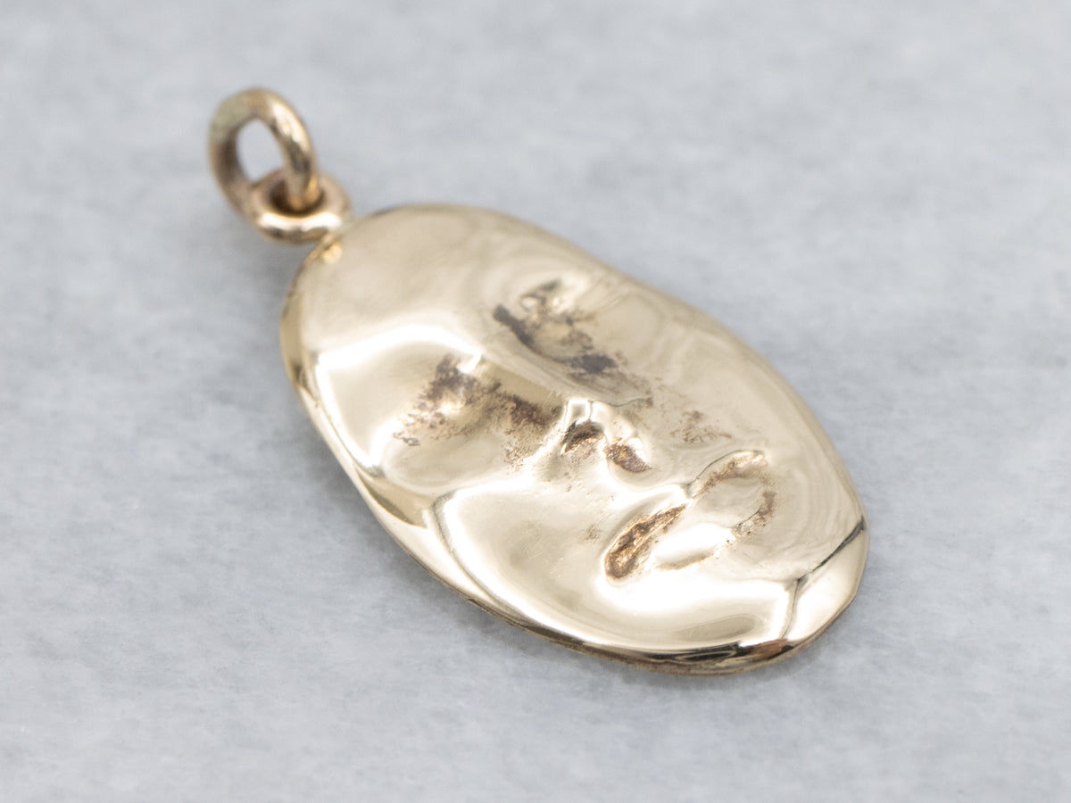 Yellow Gold Face Pendant