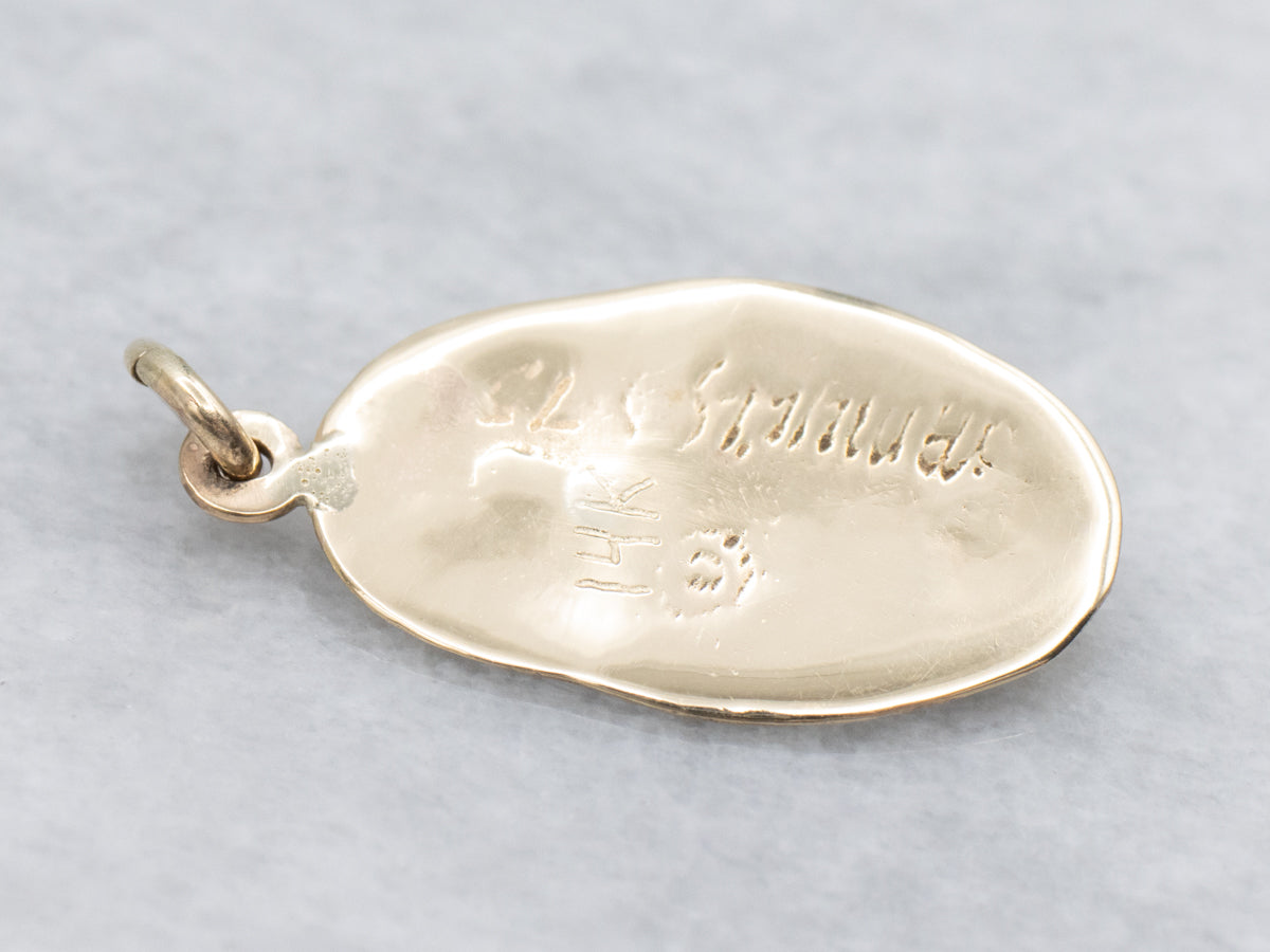 Yellow Gold Face Pendant