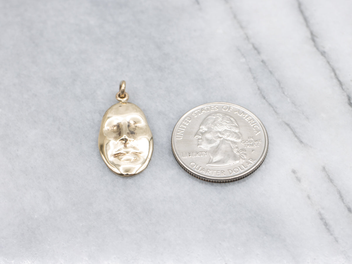 Yellow Gold Face Pendant