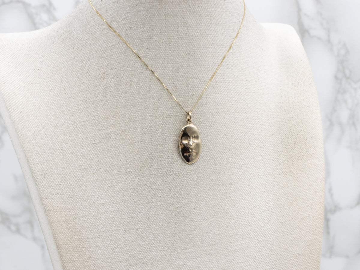 Yellow Gold Face Pendant