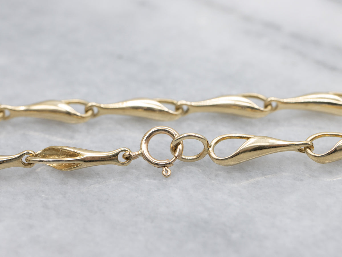 Unique Gold Looped-Link Chain Necklace