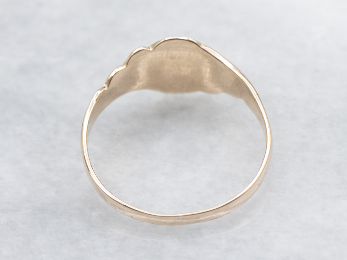 Victorian Rose Gold Scrolling Signet Ring