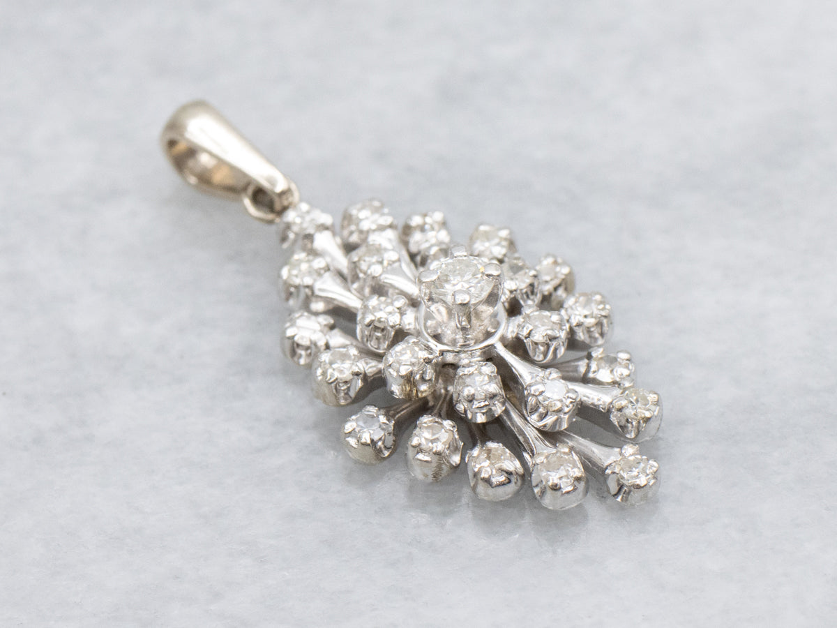 Vintage .30 Carat Diamond Cluster Pendant