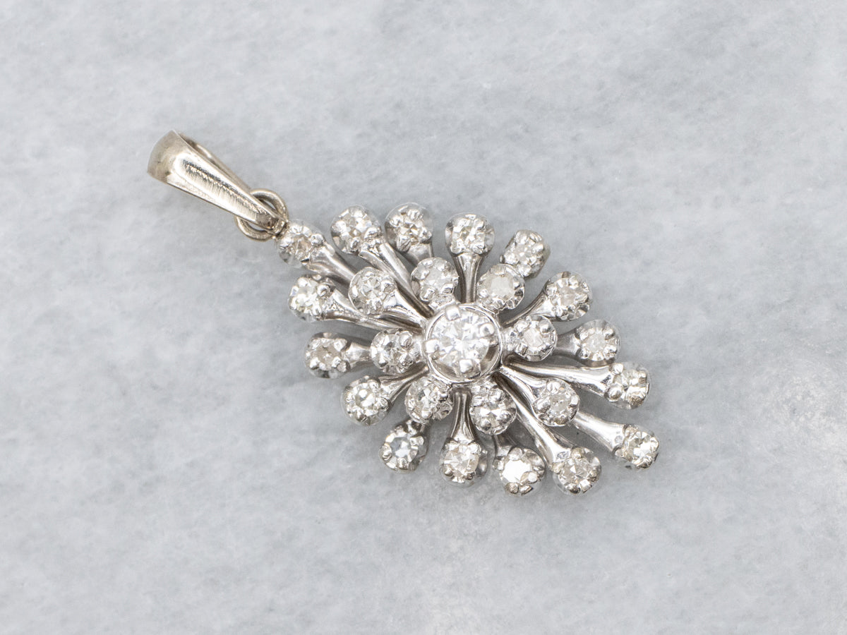 Vintage .30 Carat Diamond Cluster Pendant