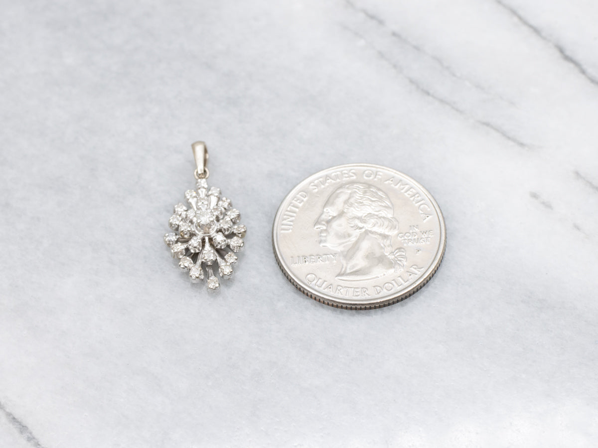 Vintage .30 Carat Diamond Cluster Pendant