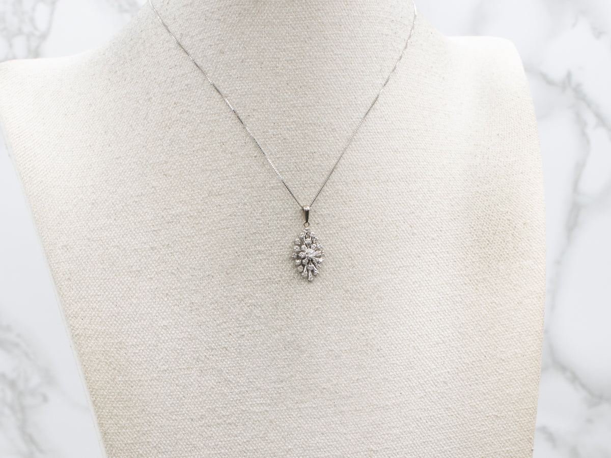 Vintage .30 Carat Diamond Cluster Pendant