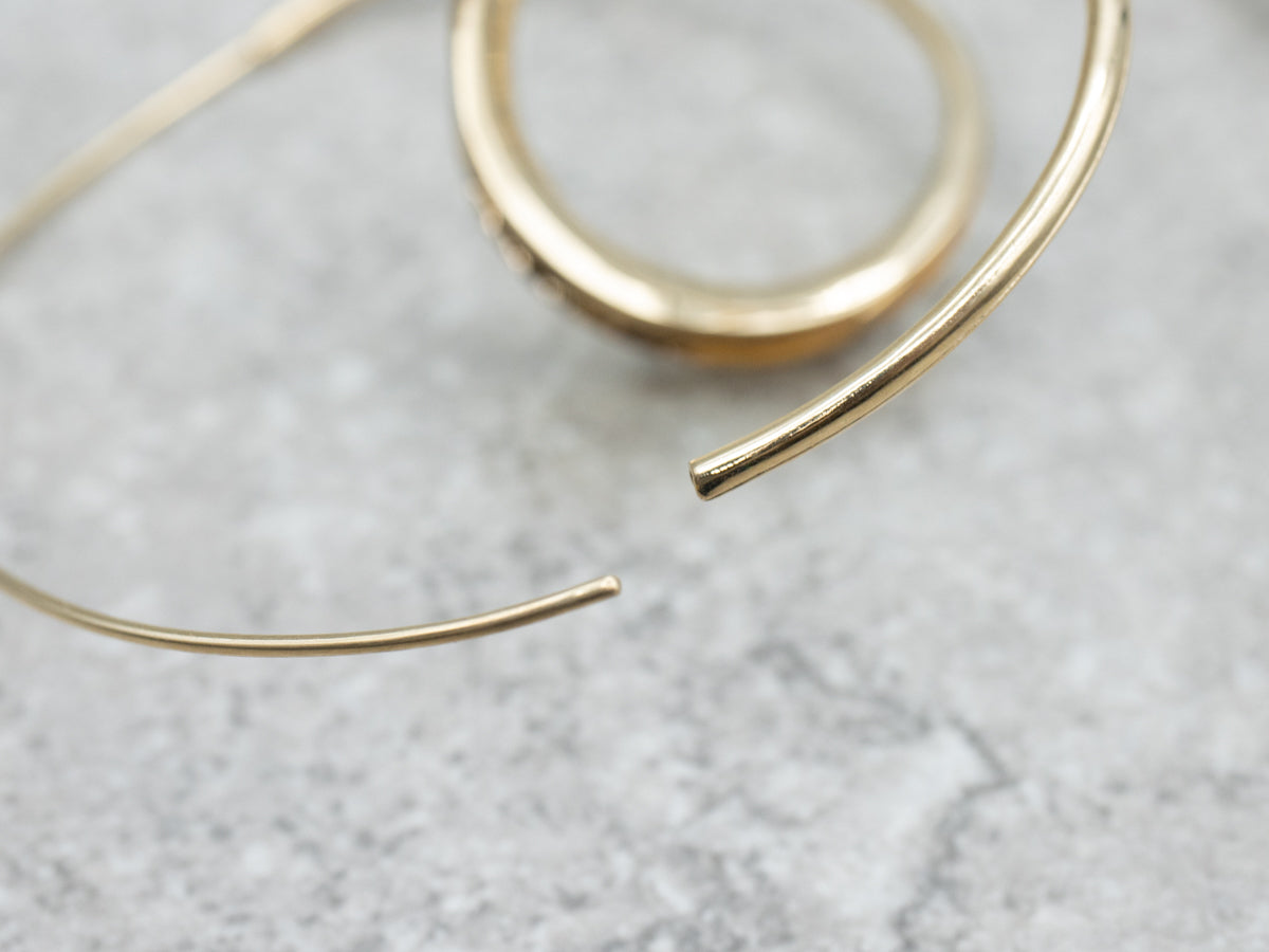 Designer Peter Small Swirl Yellow Gold Hoop Earrings