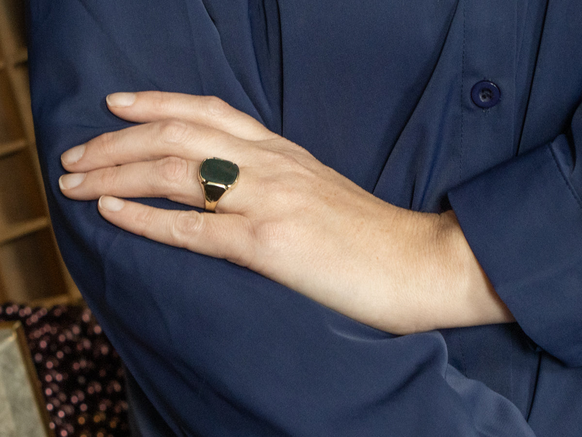 Men's Handsome Bloodstone and Gold Ring