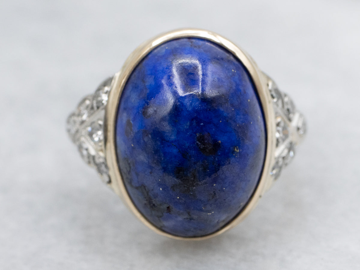 Vintage Lapis Lazuli and Diamond Ring