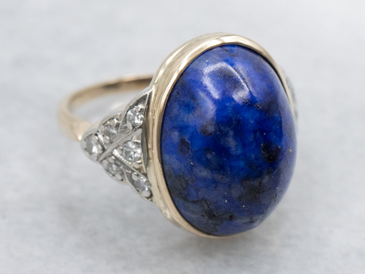 Vintage Lapis Lazuli and Diamond Ring