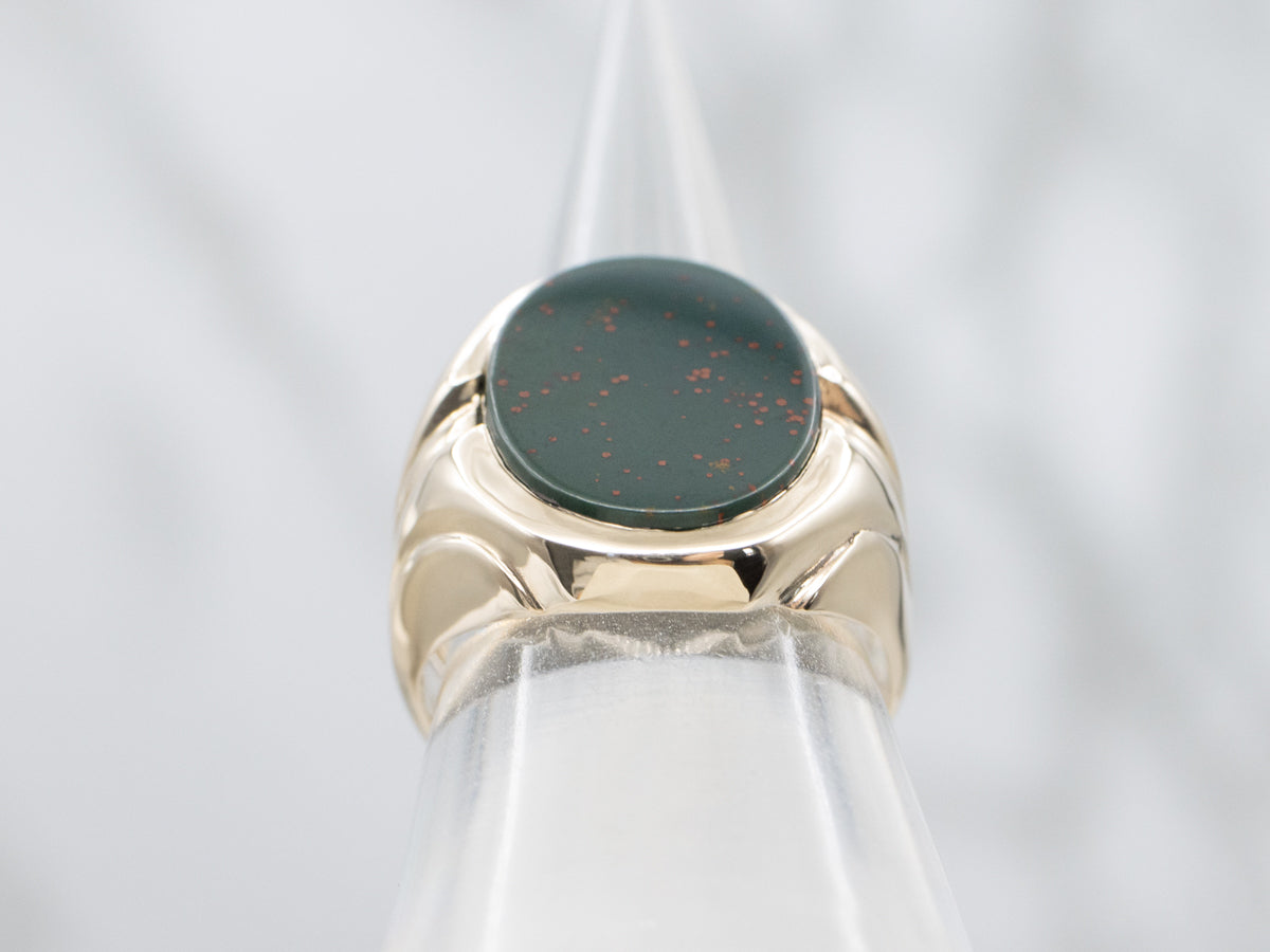 Men's Vintage Bloodstone and Gold Ring