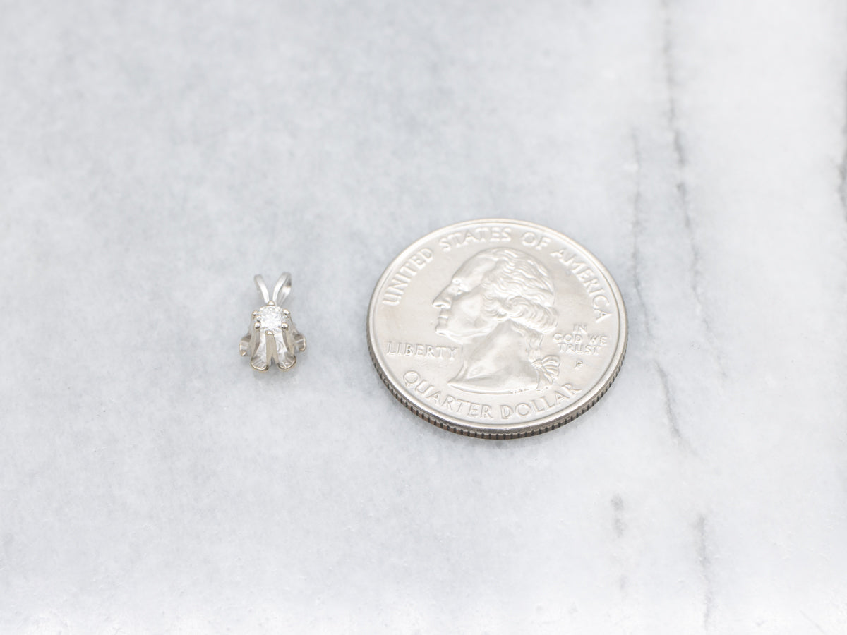 Buttercup Set Diamond White Gold Solitaire Pendant