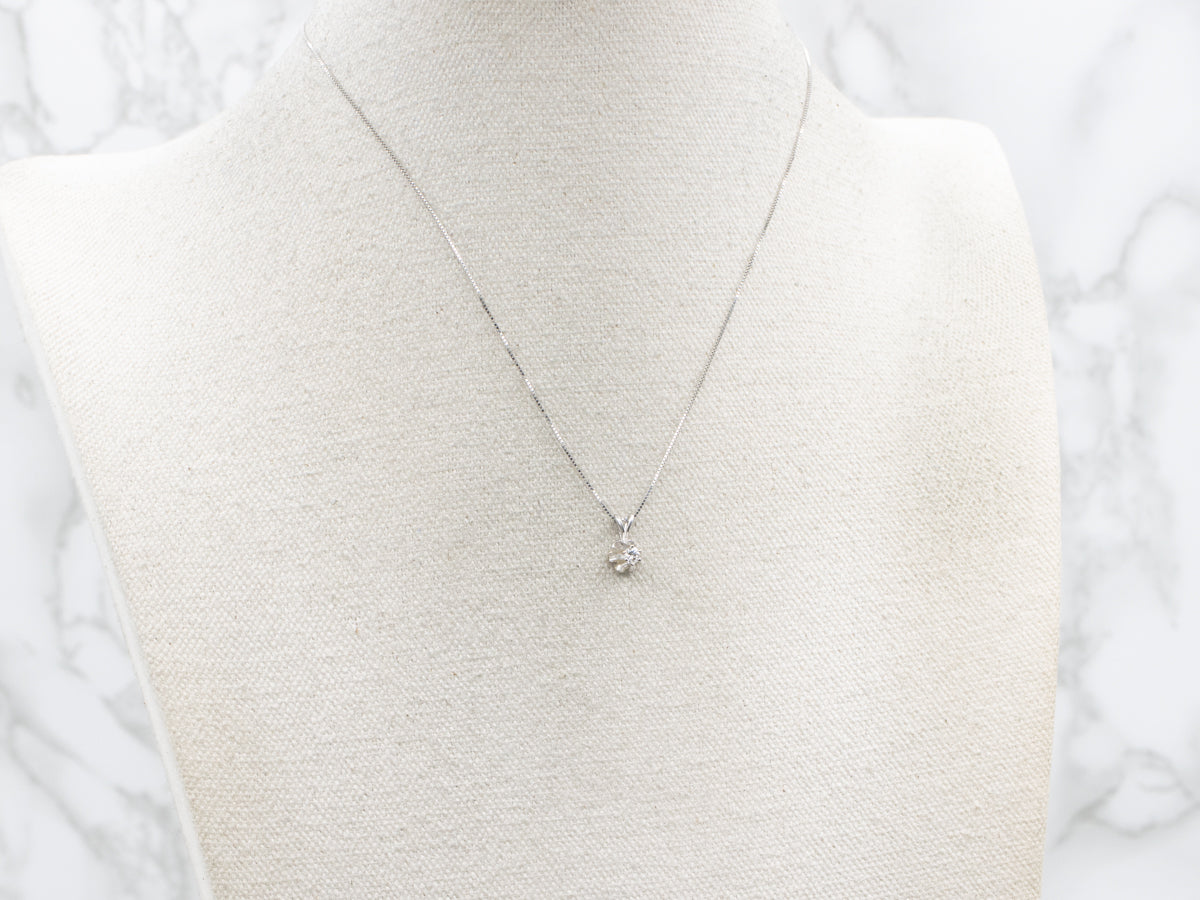 Buttercup Set Diamond White Gold Solitaire Pendant