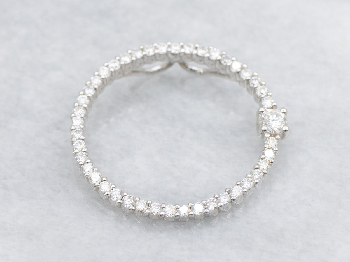 Diamond Circle White Gold Pendant
