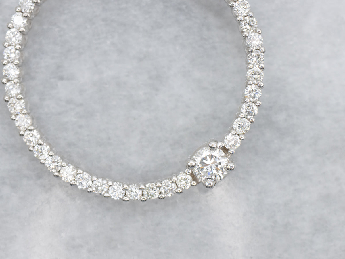 Diamond Circle White Gold Pendant