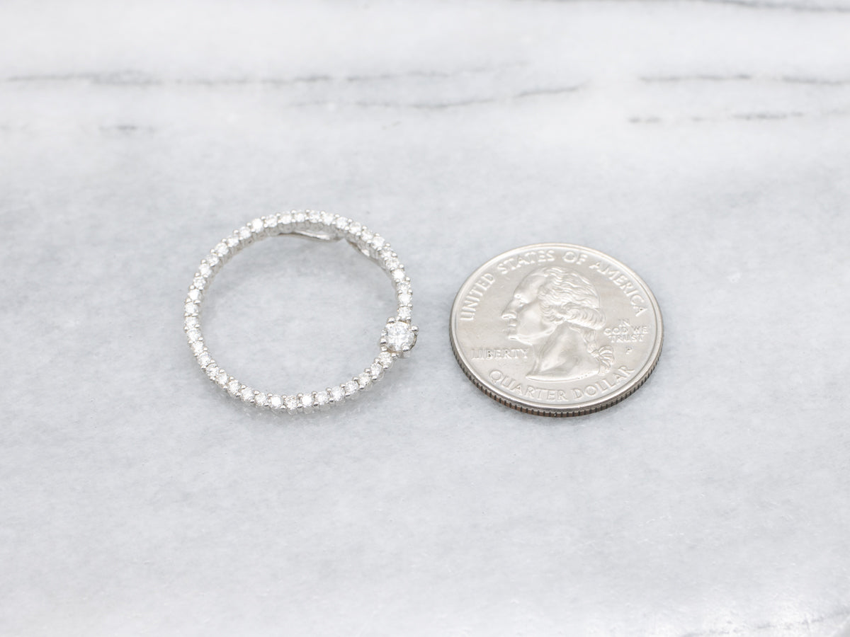 Diamond Circle White Gold Pendant