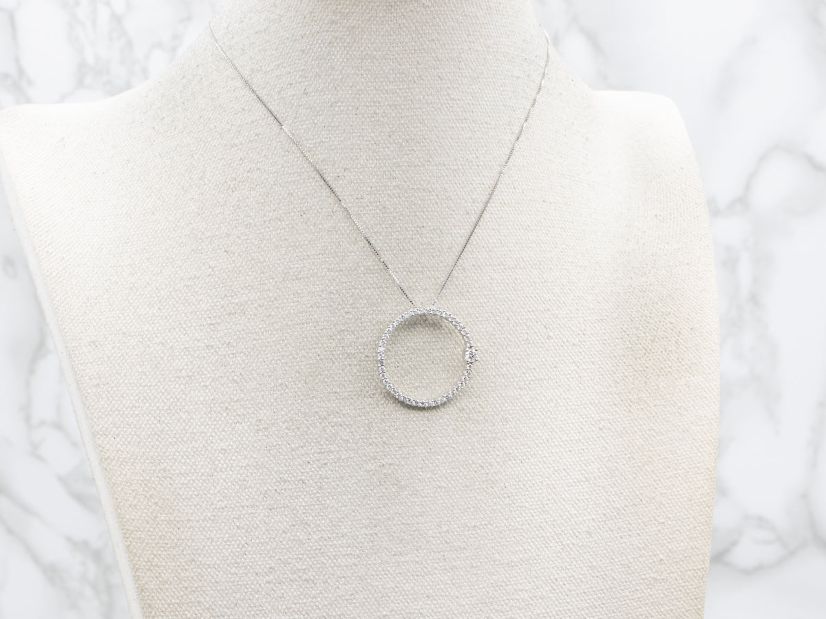 Diamond Circle White Gold Pendant