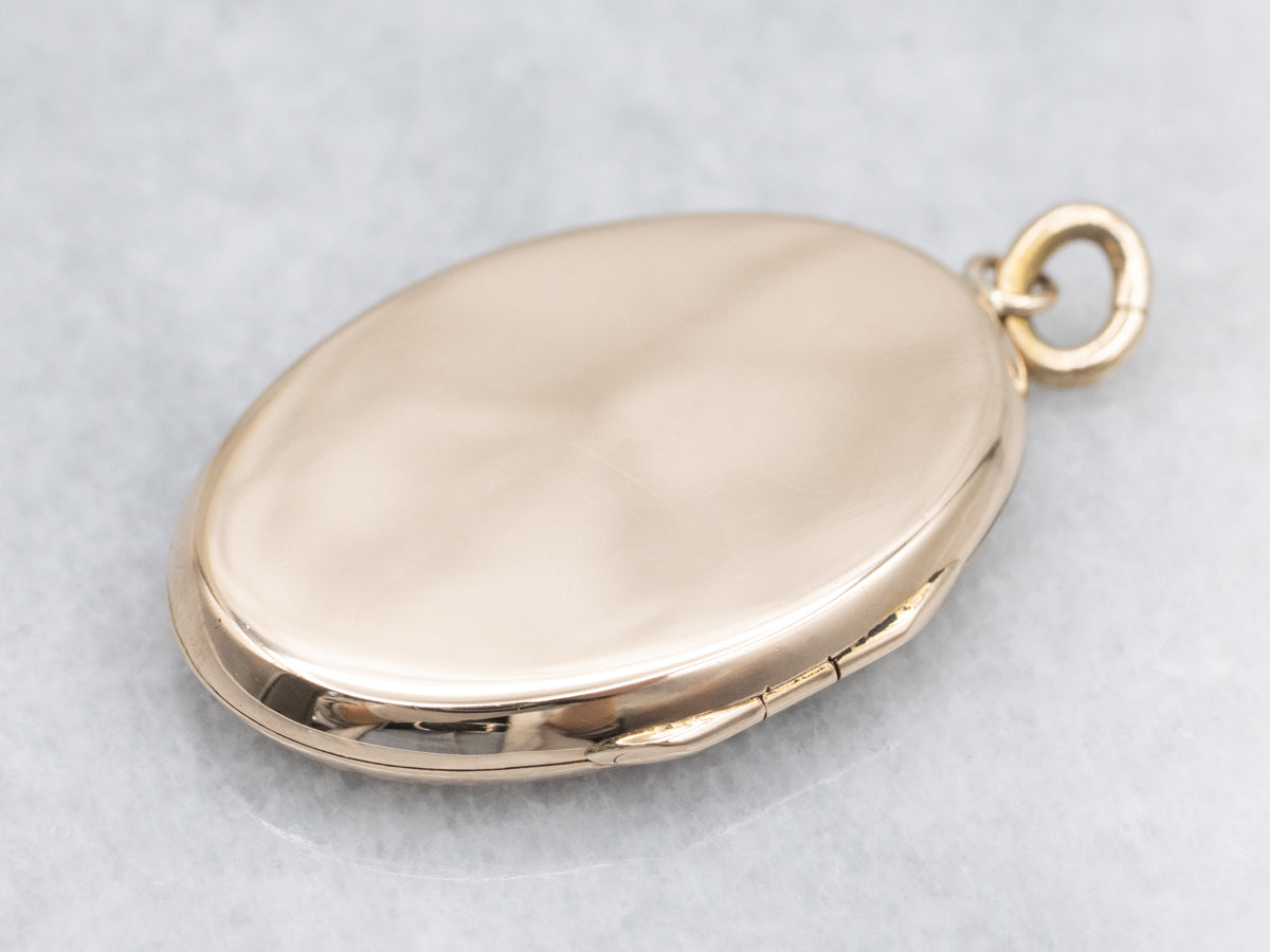 Retro Era Pinstripe "KW" Gold Initial Locket