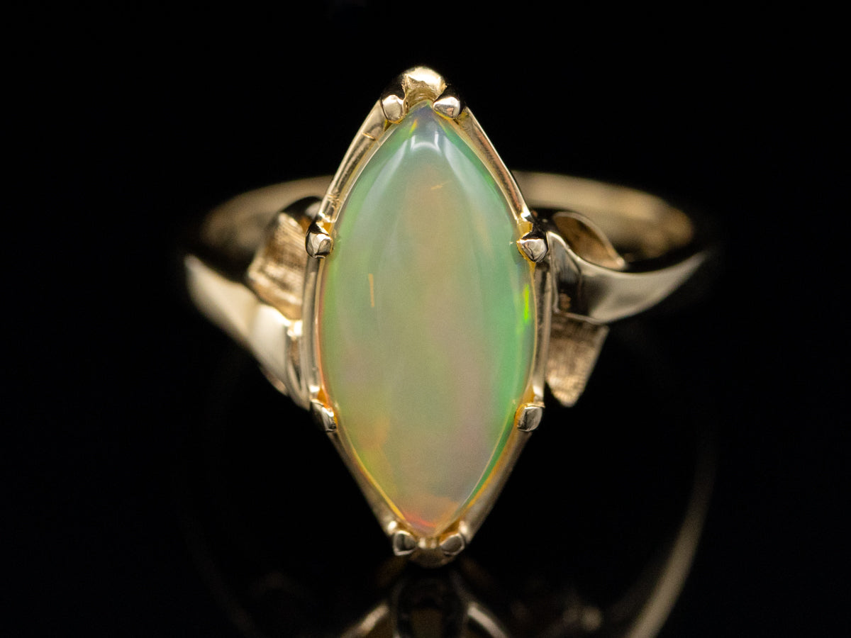 Victorian Revival Marquise Cut Opal Ring