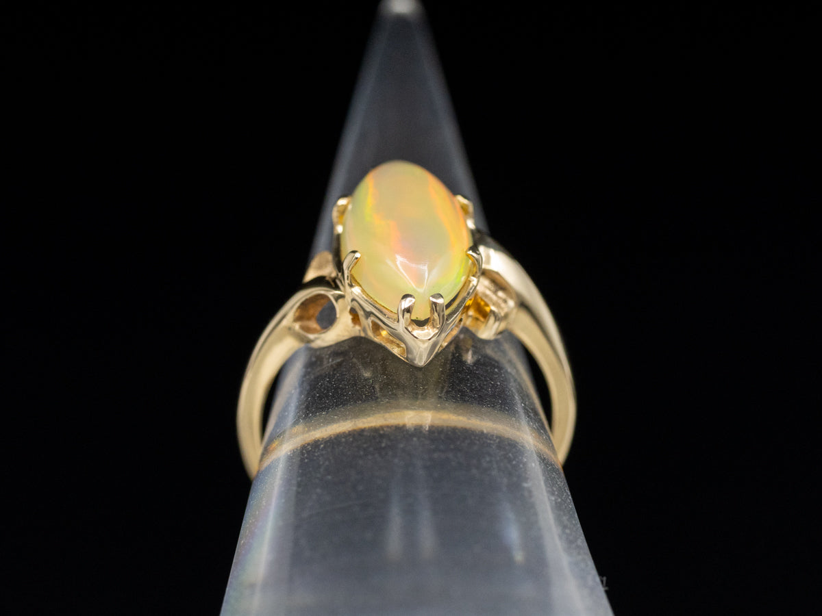 Victorian Revival Marquise Cut Opal Ring